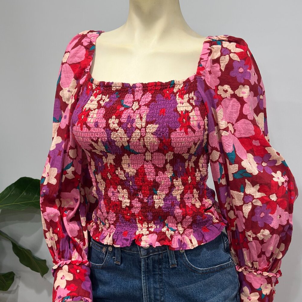 Free People Ariana Printed Top Size Small